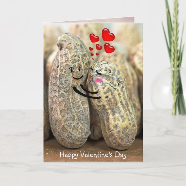 valentine peanuts and red hearts card (Front)