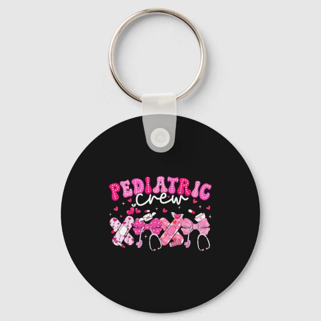 Valentine Pediatric Crew Xoxo Nurse Coquette Bow P Keychain (Front)
