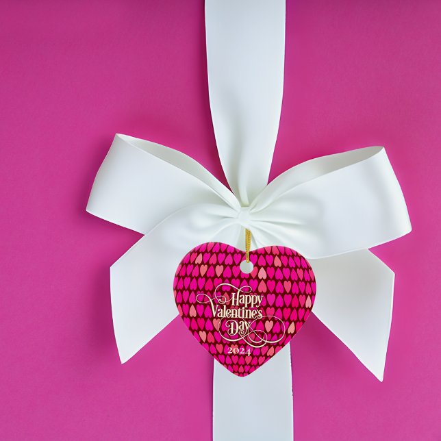 Valentine personalized gift tag keepsake ceramic ornament (Creator Uploaded)