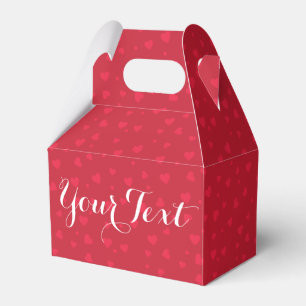 Valentine Personalized Red Hearts pattern design Favor Box
