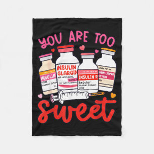 Valentine Pharmacist Diabetic Nurse Insulin Diabet Fleece Blanket