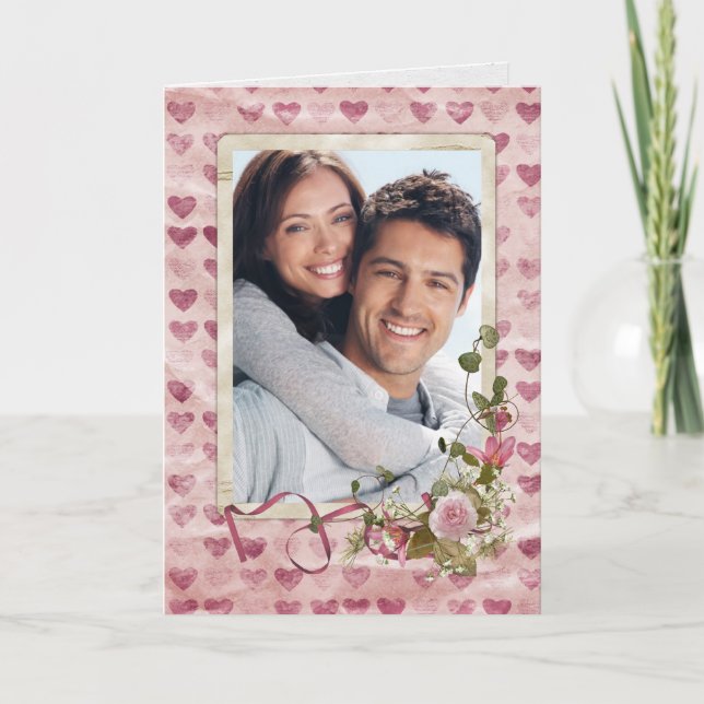 Valentine photo frame holiday card (Front)