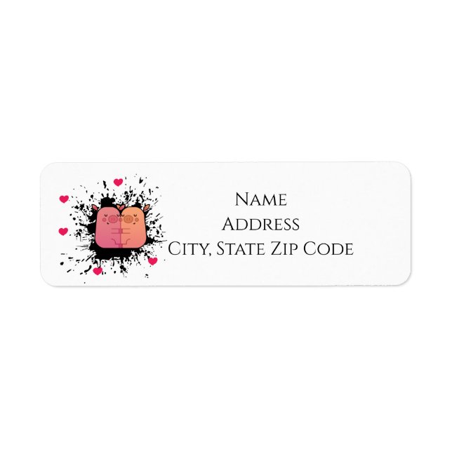 Valentine Piggies Return Address Label (Front)