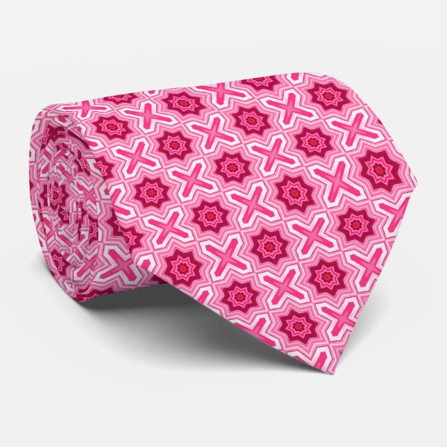Valentine Pink and White Tie (Rolled)