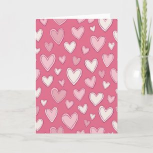 Valentine Pink Hearts Love Card