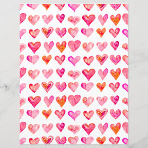 Valentine Pink Hearts Paper Sheet