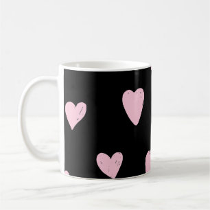 Valentine Pink Hearts: Vintage Love. Coffee Mug