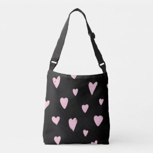 Valentine Pink Hearts: Vintage Love. Crossbody Bag