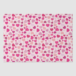 Valentine Pink Hearts with White Tissue Paper