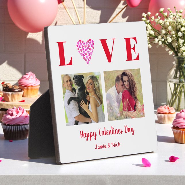Valentine Pink White Love Photos  Plaque (Creator Uploaded)