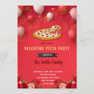 Valentine pizza Invitation