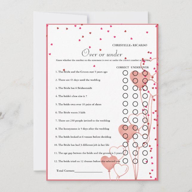 Valentine Plus ou sous la nage jeu de douche Carte (Devant)