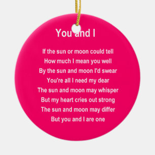 valentine poem ceramic ornament