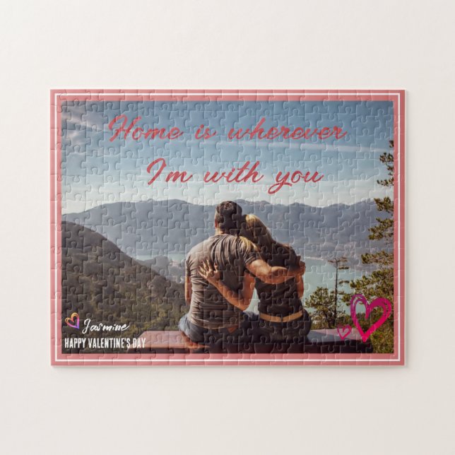 Valentine Poem Home is wherever I'm With You Photo Jigsaw Puzzle (Horizontal)
