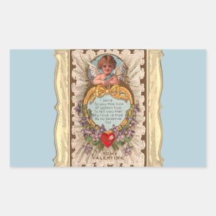 Valentine Poem With Cupid Sticker