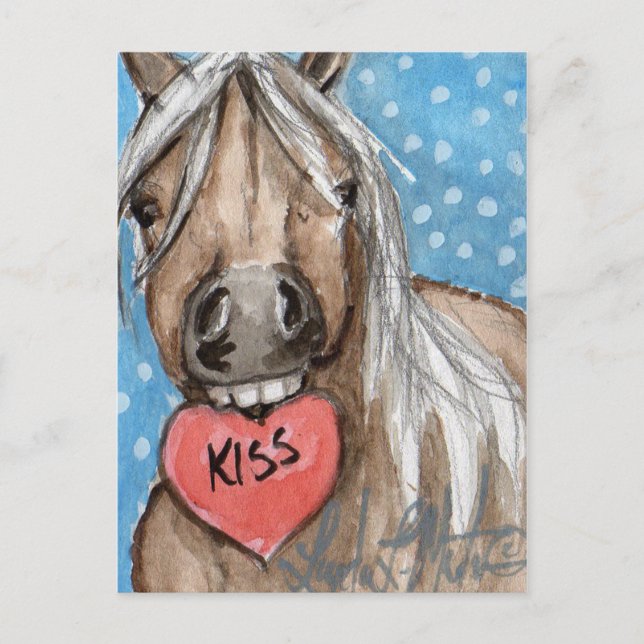 Valentine Pony Postcard Silver Bay (Front)