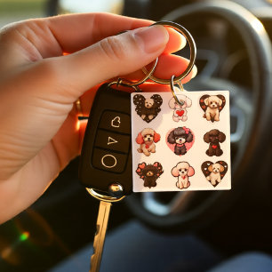 Valentine Poodle Dog   dog lovers    Keychain