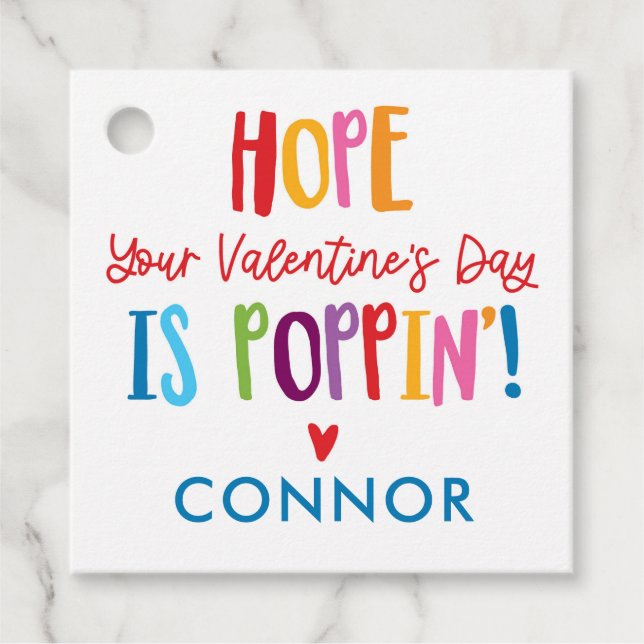 Valentine Pop It Favours Kids Valentine Favour Tag (Front)