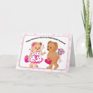 Valentine Pour Mon Mari Carte Deux Nounours