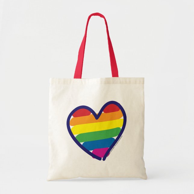 Valentine Pride Rainbow Tote Bag (Front)