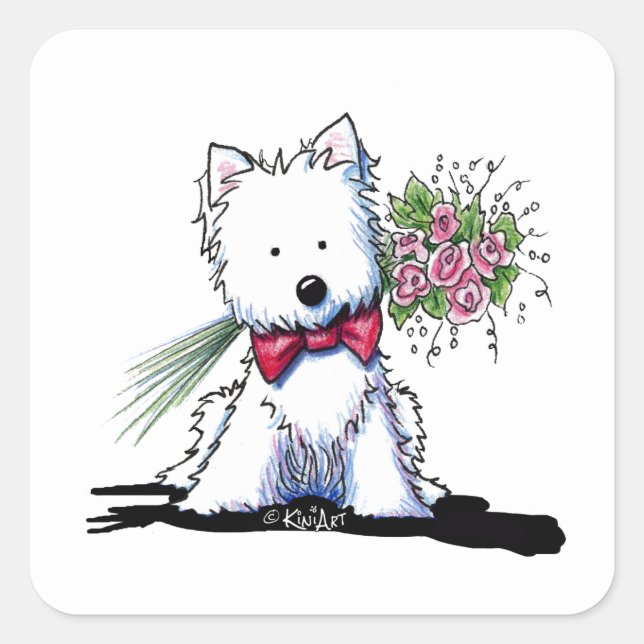 Valentine Prince Westie Stickers (Front)