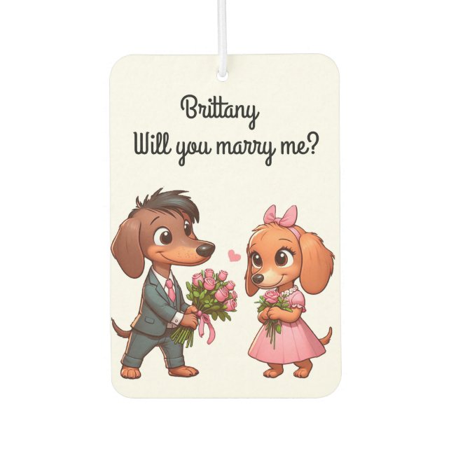 Valentine Proposal Air Freshener (Front)