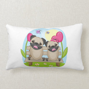 Valentine Pug 2016 Lumbar Pillow