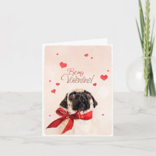 Valentine Pug Holiday Card