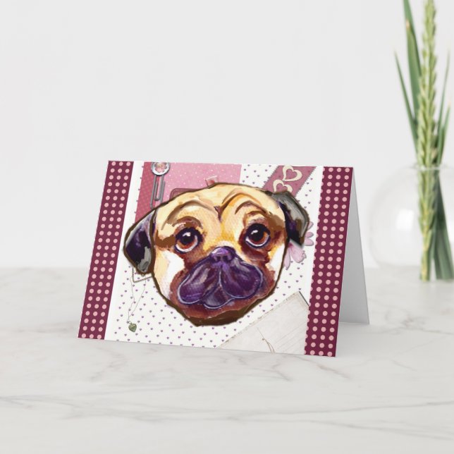 VALENTINE PUG HOLIDAY CARD (Front)
