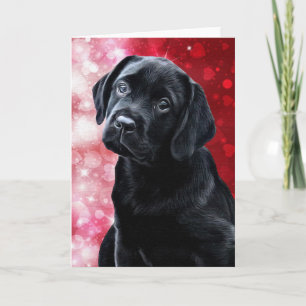 Valentine Puppy - Black Lab Holiday Card