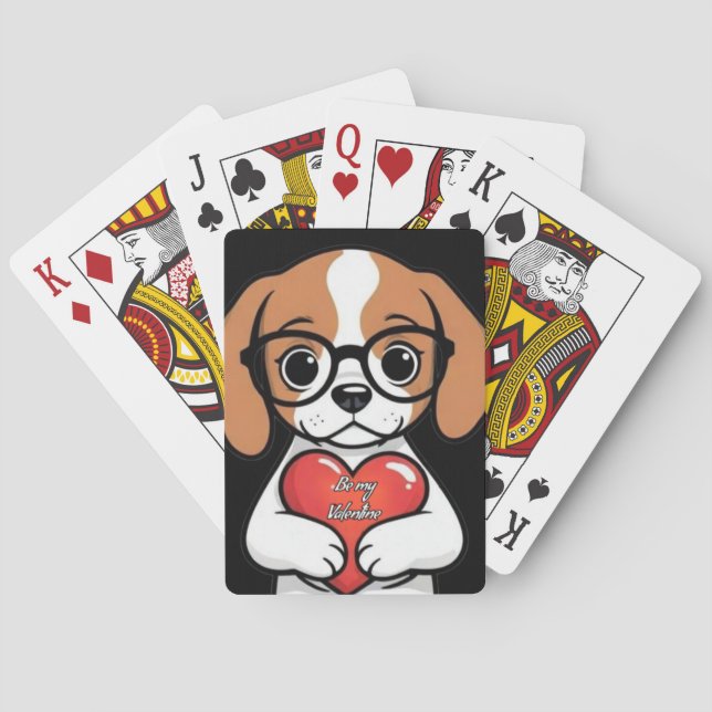 Valentine Puppy  Playing Cards (Back)