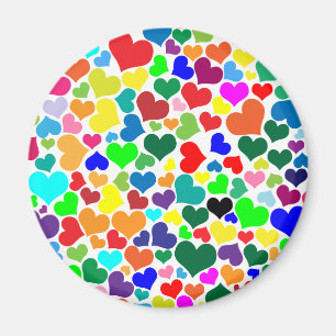 valentine rainbow hearts magnet