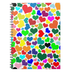 valentine rainbow hearts notebook