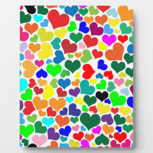 valentine rainbow hearts plaque