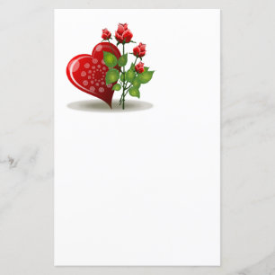 VALENTINE RED  HEART AND RED ROSES