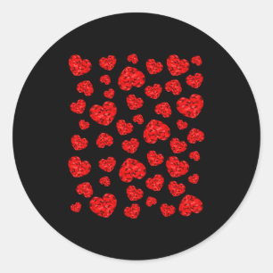 Valentine Red Heart Classic Round Sticker