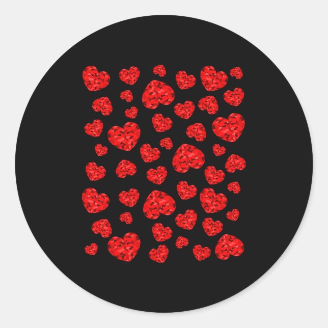 Valentine Red Heart  Classic Round Sticker (Front)