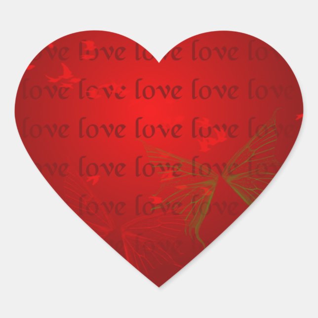 Valentine Red Hearts Heart Sticker (Front)