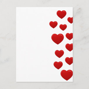 valentine red hearts holiday postcard