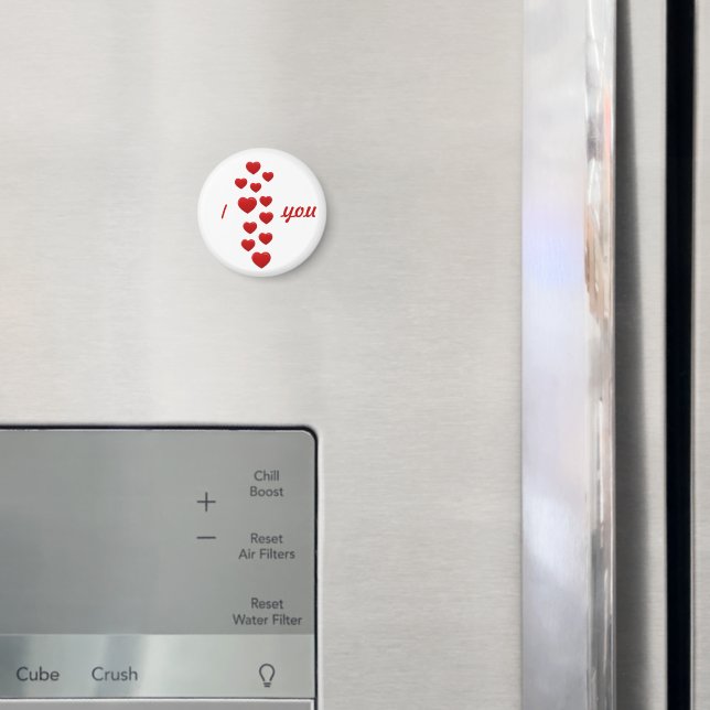 valentine red hearts I love you Magnet (In Situ (Fridge))