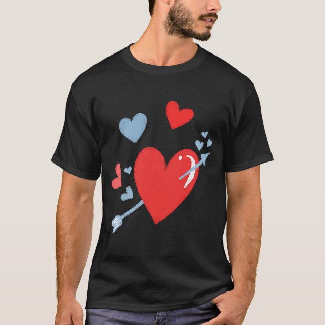 Valentine Red Hearts  T-Shirt (Front)