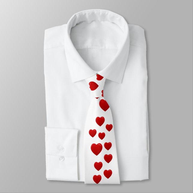 valentine red hearts tie (Tied)
