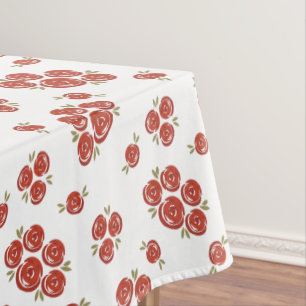 Valentine red roses vintage fashion tablecloth