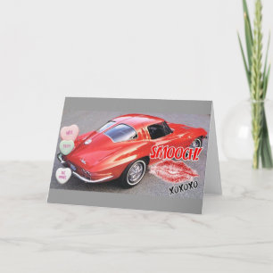 Valentine Red Split Window Corvette Classic Holiday Card