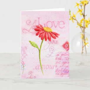 Valentine Religious Red Daisy Greeting Card