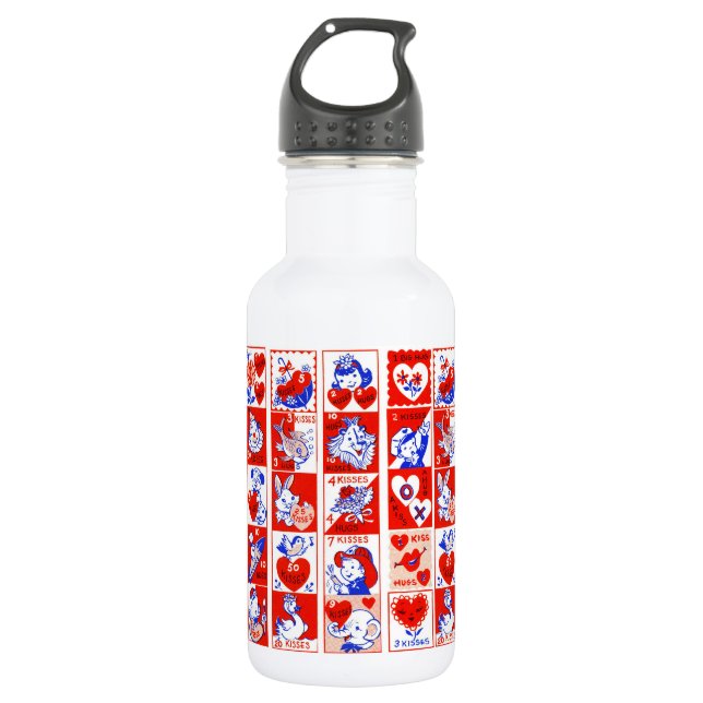 Valentine Retro Love Hugs Cute Pattern 532 Ml Water Bottle (Front)