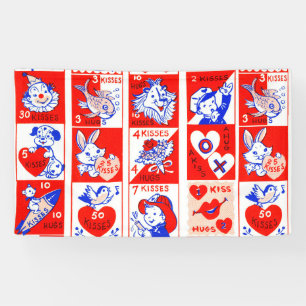 Valentine Retro Love Hugs Cute Pattern Banner