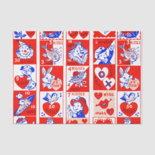 Valentine Retro Love Hugs Cute Pattern Tissue Paper