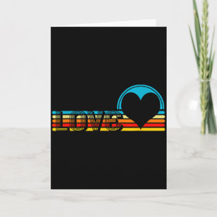 Valentine Retro Love Rainbow Heart Card