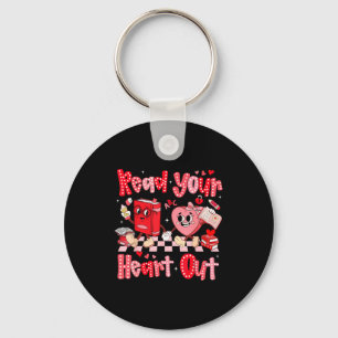Valentine Retro Read Your Heart Out Teacher Girl W Keychain